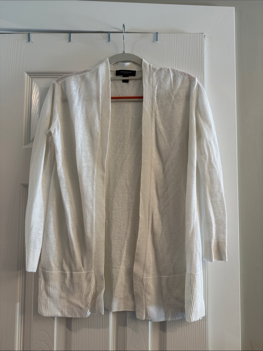 Ann Taylor Petite White Knit Cardigan
